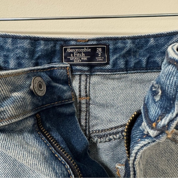 Abercrombie & Fitch Two Tone Mini Jeans Skirt Festival Concert Blue Size 26 - Picture 4 of 5